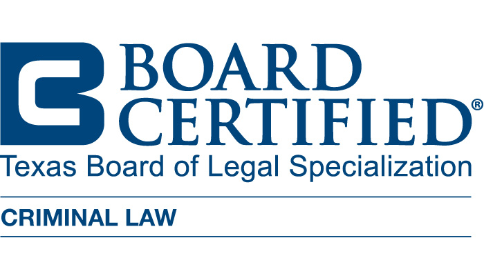 Board Certified in Criminal Law — Texas Board of Legal Specialization